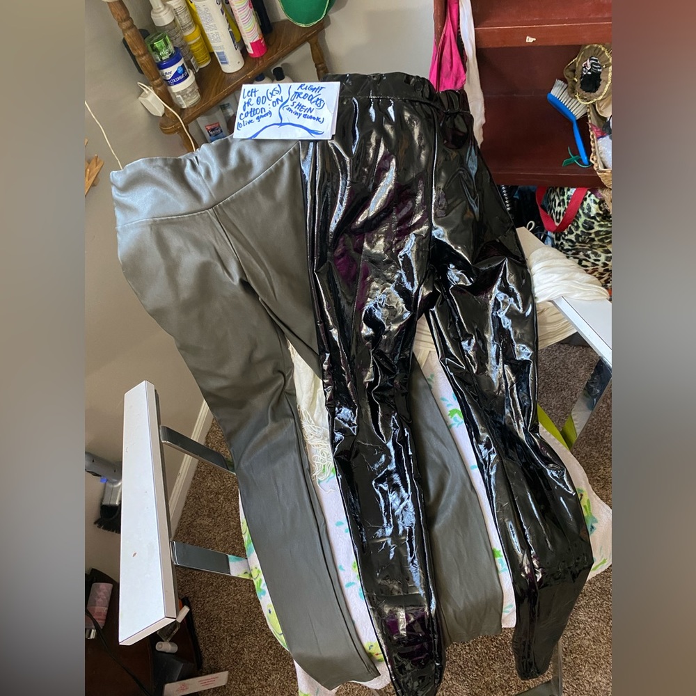 Petite faux leather pants